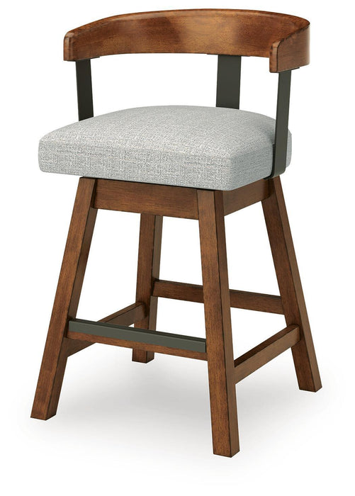Ralene - Upholstered Swivel Barstool (Set of 2) - Medium Brown
