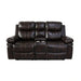 Kellen Console Loveseat W/ Dual Recliners-Brown