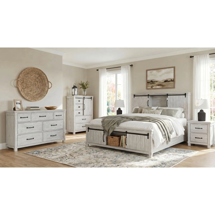 Scott Platform Storage Bedroom Set White Finish