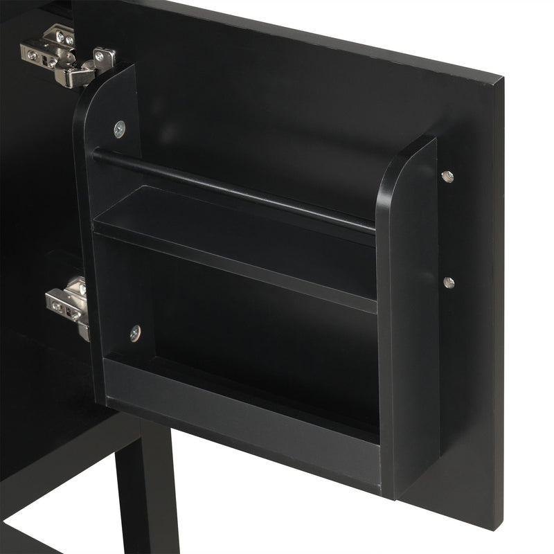 Modern Bathroom Vanity With Sink, Soft-Closing Door And Open Shelf