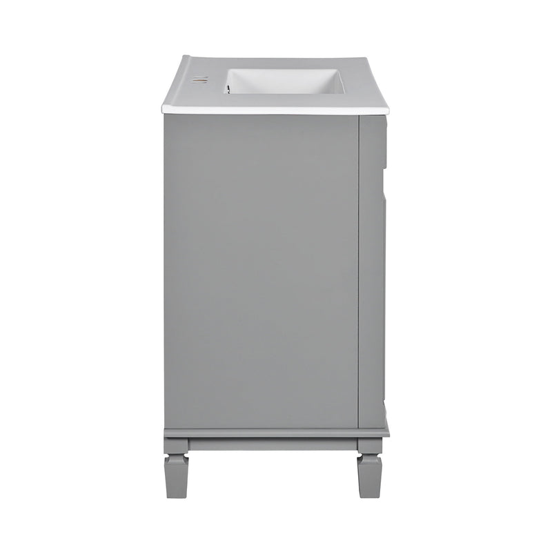 Bathroom Vanity With Top Sink, Cabinet With 2 Soft Closing Doors And Drawers