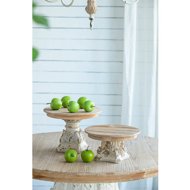 Cake Stand, Cake Plate With Magnesium Base - Cream / Brown