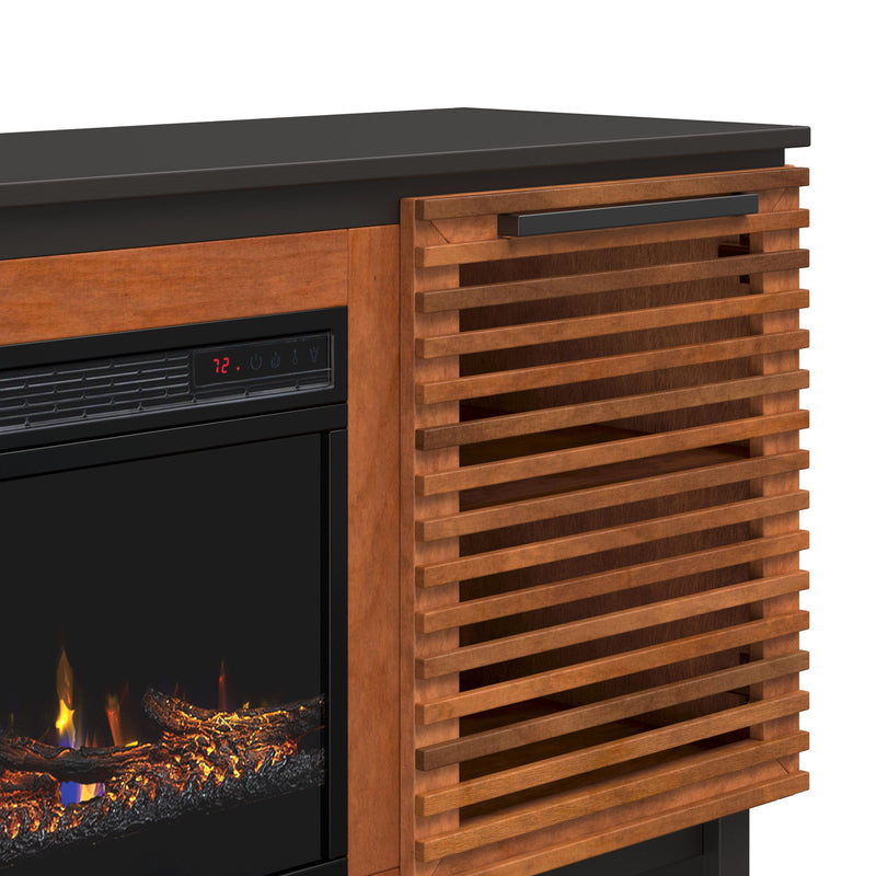 Graceland - Fireplace TV Stand Console For TVs Up To 100" - Black / Bourbon