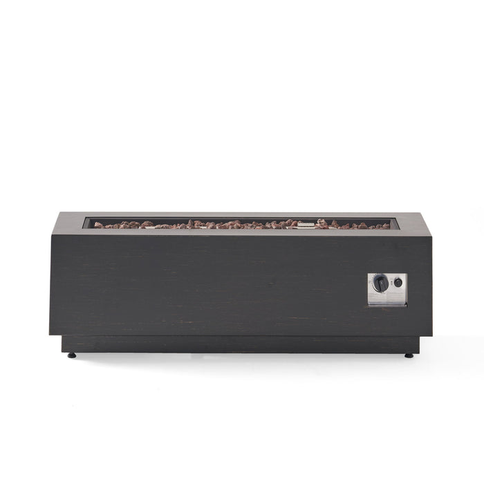Modern Outdoor Iron Propane Fire Pit, 50, 000 Btu, Sleek Design - Brown / Gold