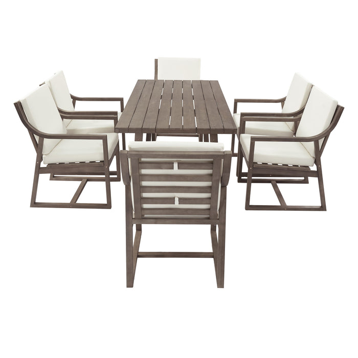 7 Piece Modern Outdoor Dining Set, Patio Furniture