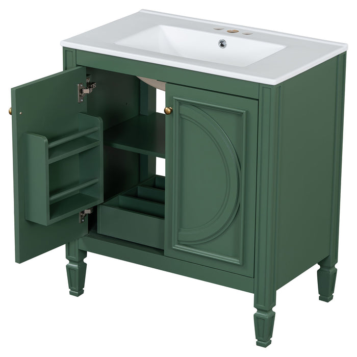 Bathroom Vanity With Sink With 2 Doors And Adjustable Shelf
