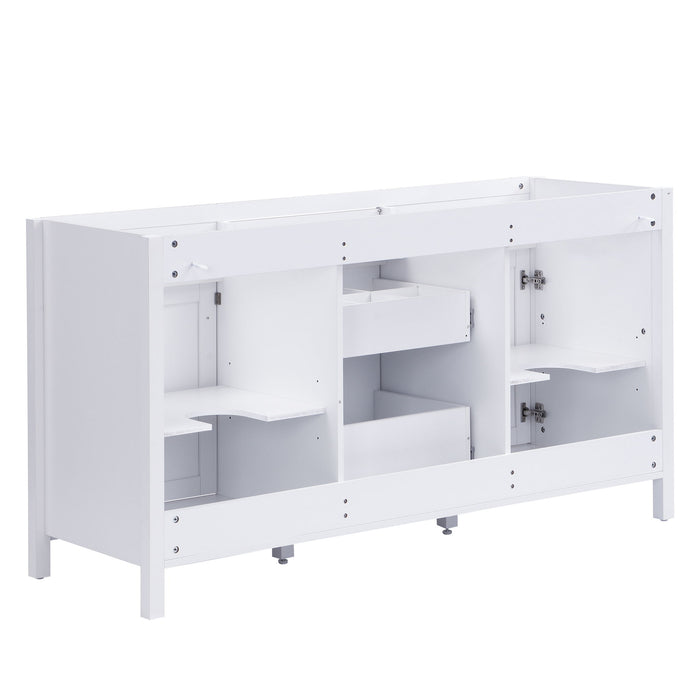 Bathroom Vanity Cabinet Only With Soft Closing Doors & Drawers, Adjustable Shelves - White