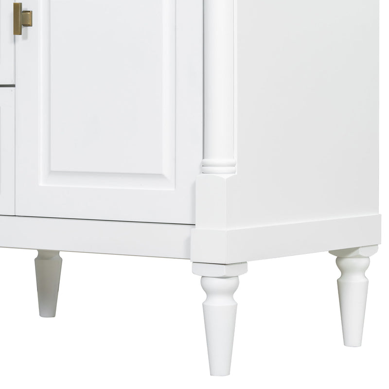 Modern Bathroom Vanity With Sink, Freestanding Cabinet With Flip Drawer & Adjustable Shelf