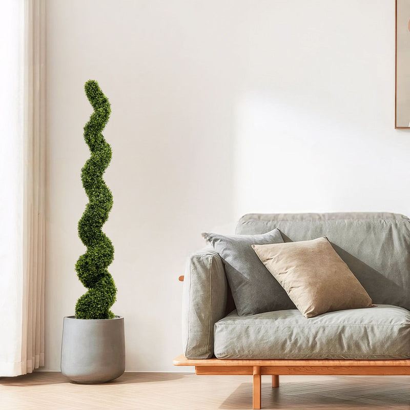 Artificial Outdoor UV Resistant Plastic Boxwood Topiary Spiral Tree