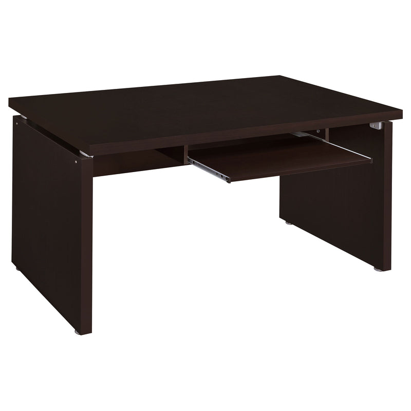 Ulloa - L Shaped Office Desk With Slide Out Keyboard Tray And Storage Drawers - Cappuccino