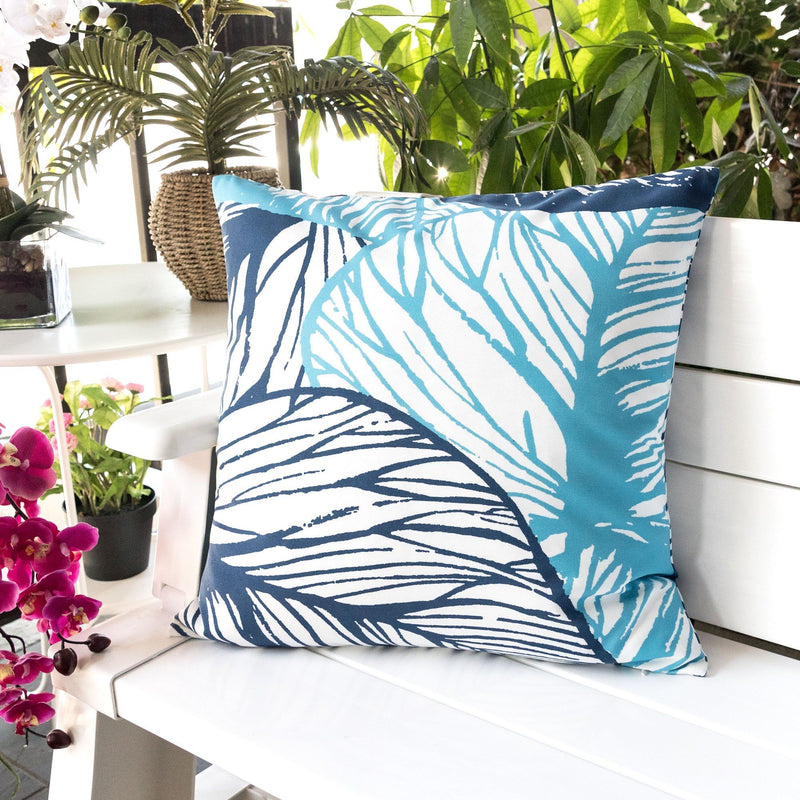 Leaf Vein Outdoor & Indoor Pillow - Indigo