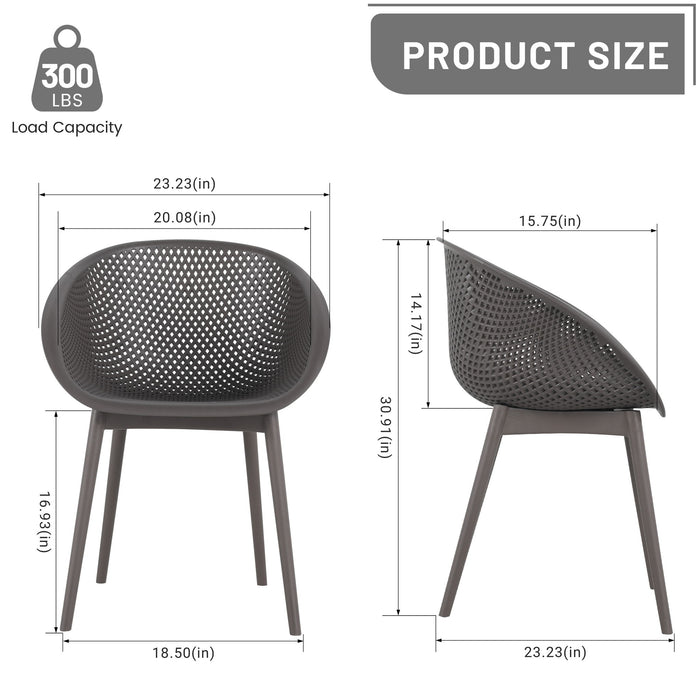 2 Piece Durable Single Chair With Hollow Out Design