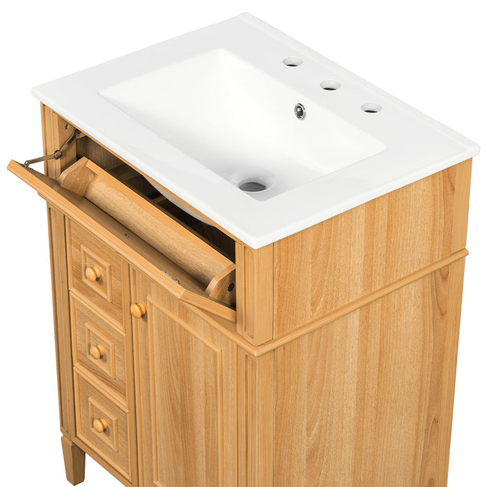 Bathroom Vanity With Flip Out Drawer, 2 Soft-Close Drawers