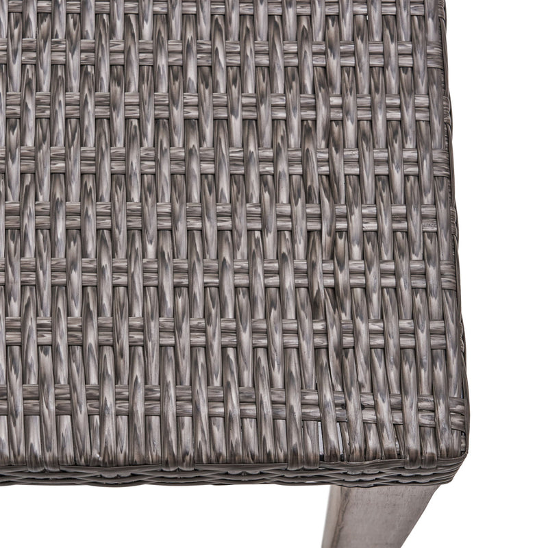Savannah - Outdoor Wicker And Ottoman - Gray