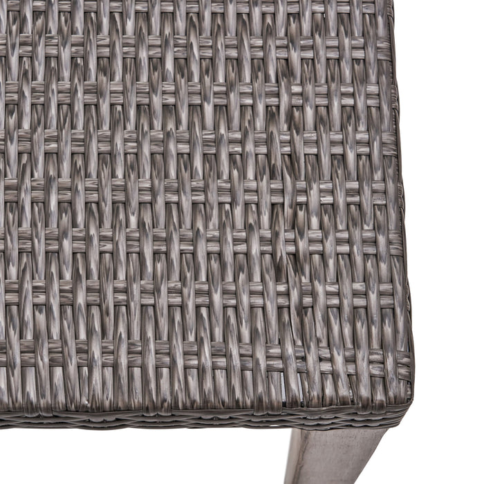 Savannah - Outdoor Wicker And Ottoman - Gray