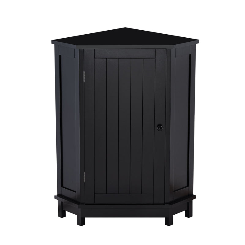 Bathroom Cabinet Triangle Corner Storage Cabinet With Adjustable Shelf Modern Style