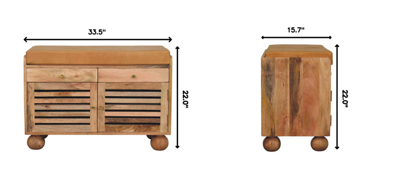 Shutter Shoe Rack With 2 Drawers - Beige