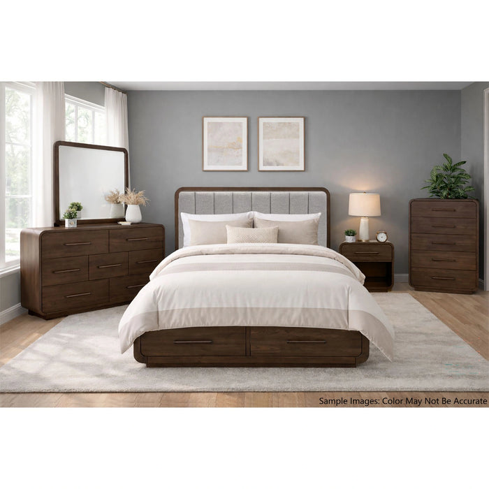 Glinda Dresser and Mirror Set in Brown