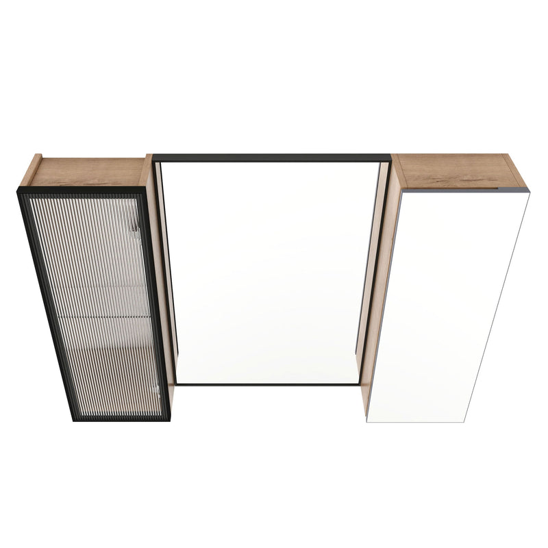 Wall Mounted Cabinet With Soft Close Door, Adjustable Shelves Storage For Bathroom - Imitative Oak