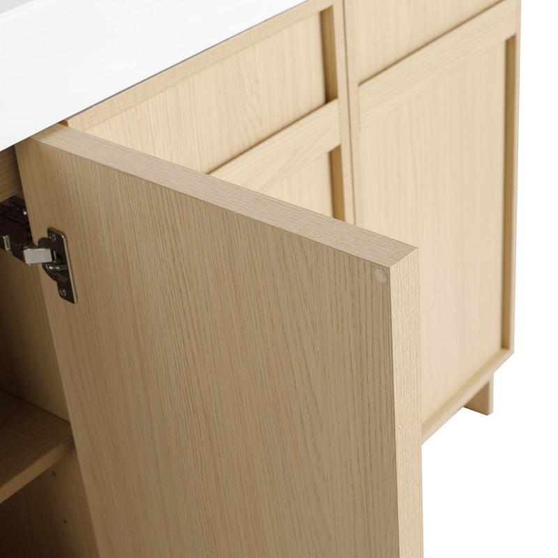 Freestanding Bathroom Vanity With Resin Sink & Soft Close Cabinet Doors