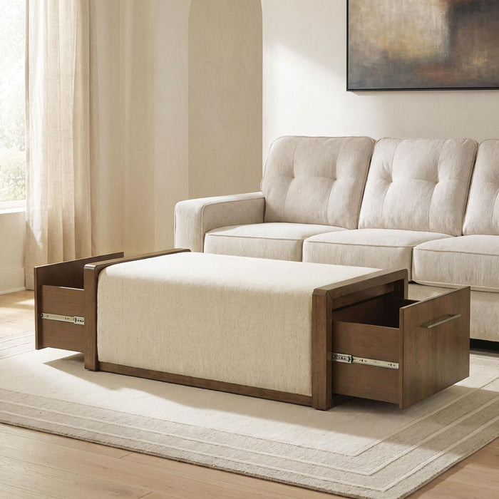 Marxmore - Upholstered Ottoman With Storage - Brown