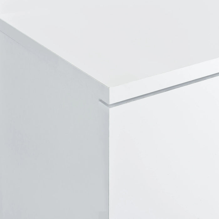 Vancouver Floor Mirror With Storage in White