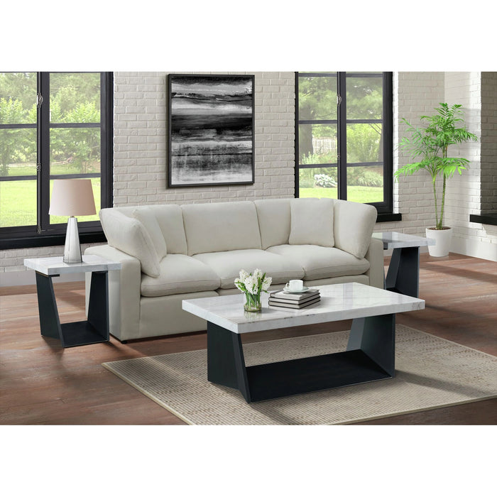 Beckley Coffee Table Complete in White Marble Top