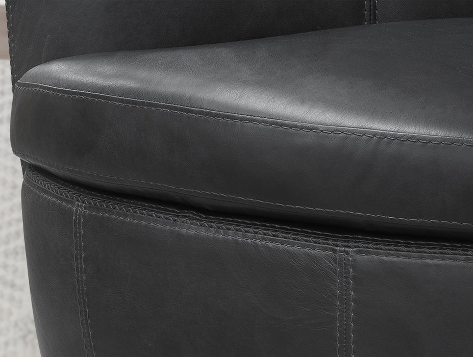 Barolo - 100% Italian Leather Swivel Club Chair (Set of 2)