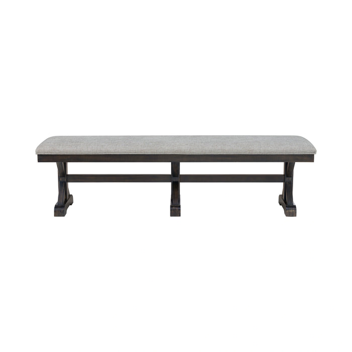 Montrose Dining Bench with Light Grey Fabric in Espresso