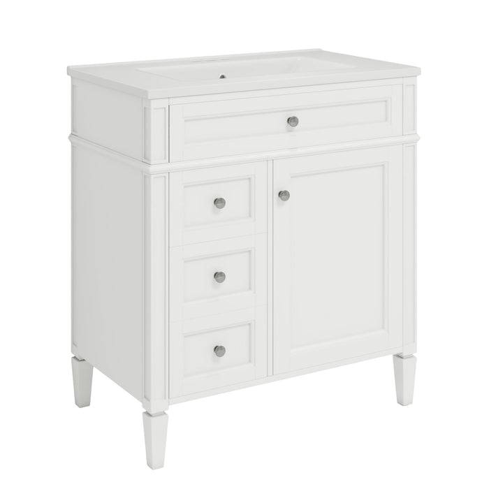 Bathroom Vanity With Medicine Cabinet, Royal Mirror Cabinet, Modern Bathroom Storage Cabinet With 2 Soft Closing Doors And 4 Drawers