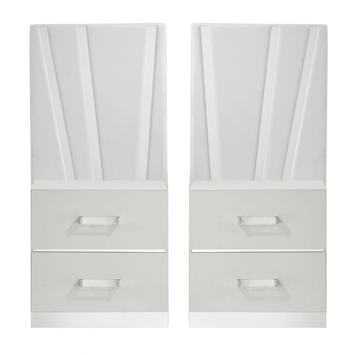 Europa Nightstand Panels, Set Of 2 - White