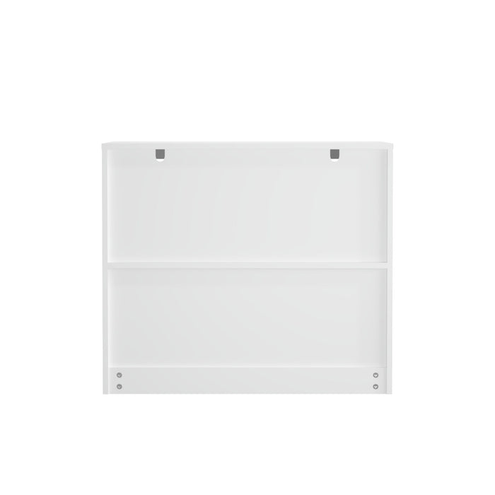 Toy Storage Organizer With Large Drawer And Low Bookshelf For Nursery & Playroom - White