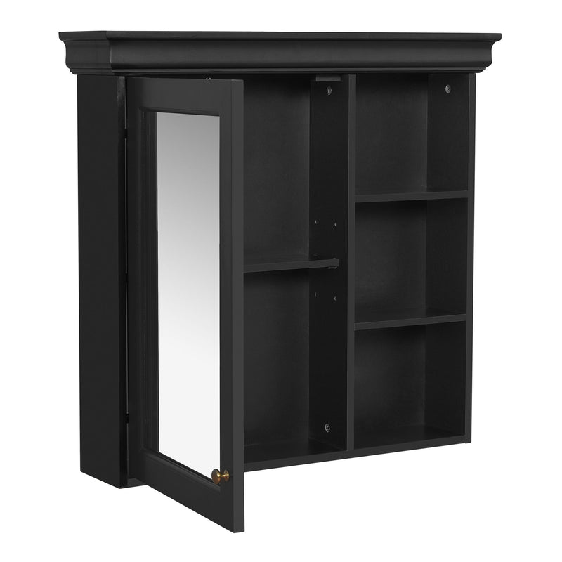 Wall Mounted Bathroom Medicine Cabinet With Mirror And Adjustable Storage With Soft Close Hinges