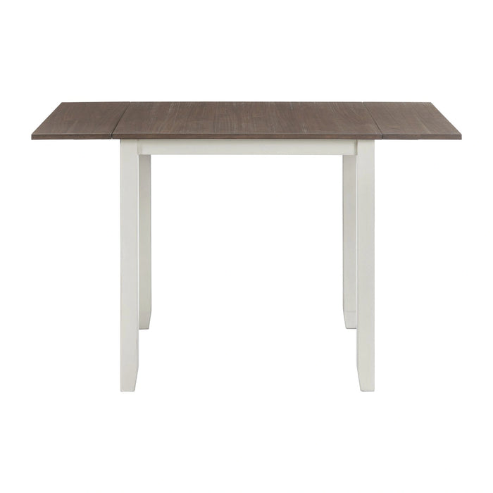 Martin 3 pc Drop Leaf Dining Set (Dark Brown Top - White Base)