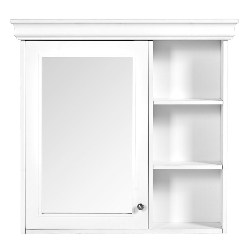 Wall Mounted Bathroom Medicine Cabinet With Mirror And Adjustable Storage With Soft Close Hinges