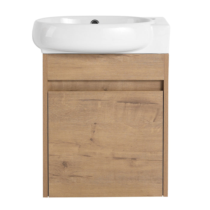 Modern Bathroom Vanity With Ceramic Basin, Wall Mounted Floating Sink Combo, Storage Cabinet