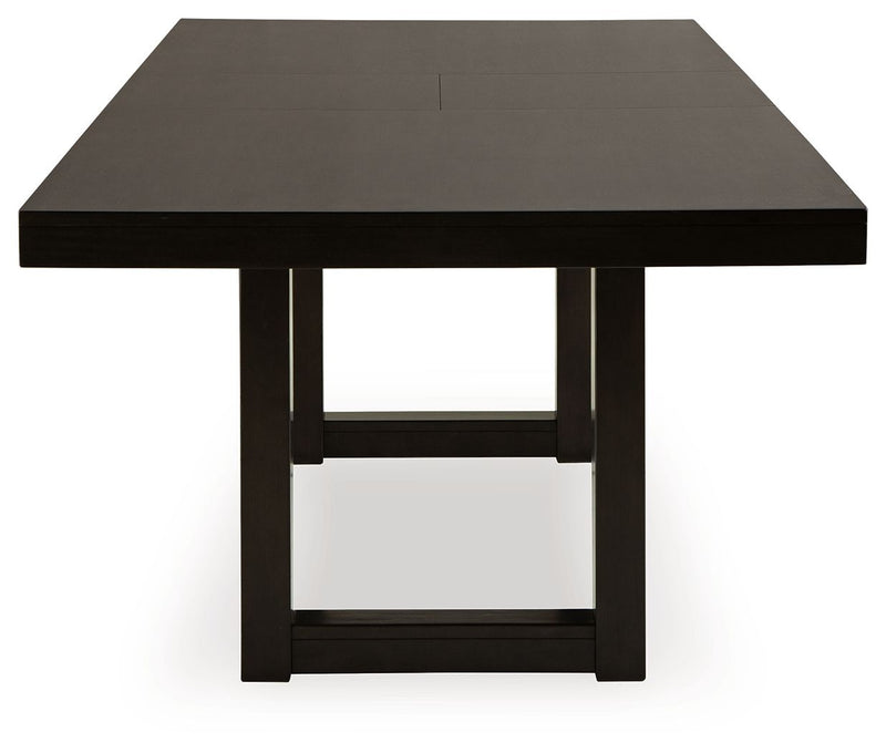 Neymorton - 7 Pc. - Rectangular Extension Table, 6 Side Chairs - Dark Grayish Brown