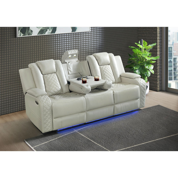 Carlo - Power Motion Sofa With Power Headrest, Dropdown Table, Power Strip, LED And Reading Light