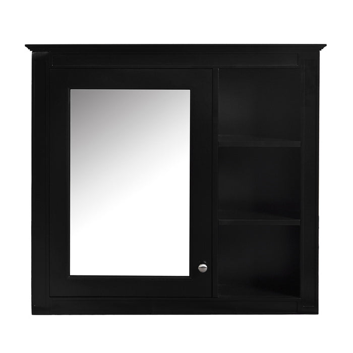 Bathroom Vanity With Top Sink, 2 Doors And 3 Drawers, Freestanding Set With Mirror Cabinet