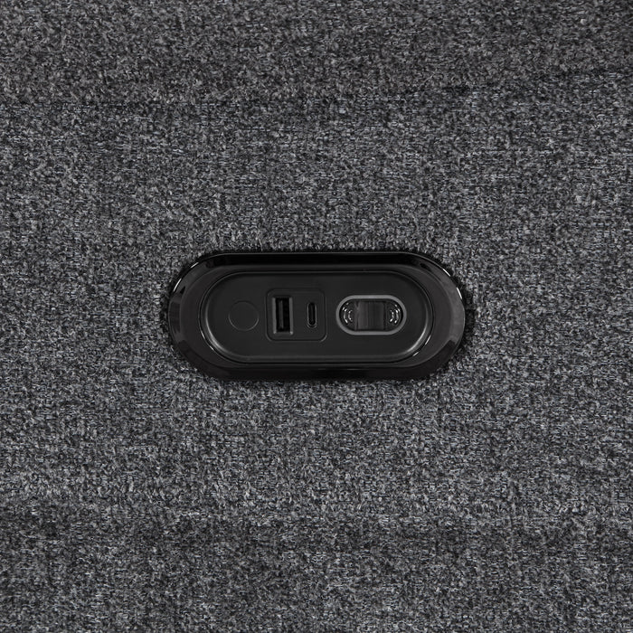 Redondo Glider Recliner W/Heat, Massage, Pwr Fr -Dk Gray