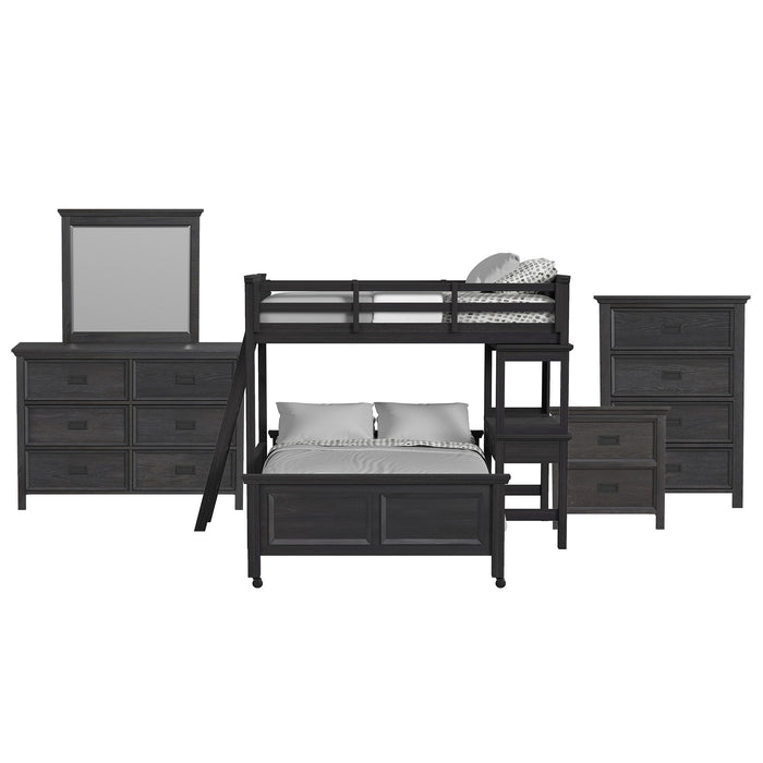 Hampton Kids - Loft With Ladder And Desk With Speaker Bedroom Set