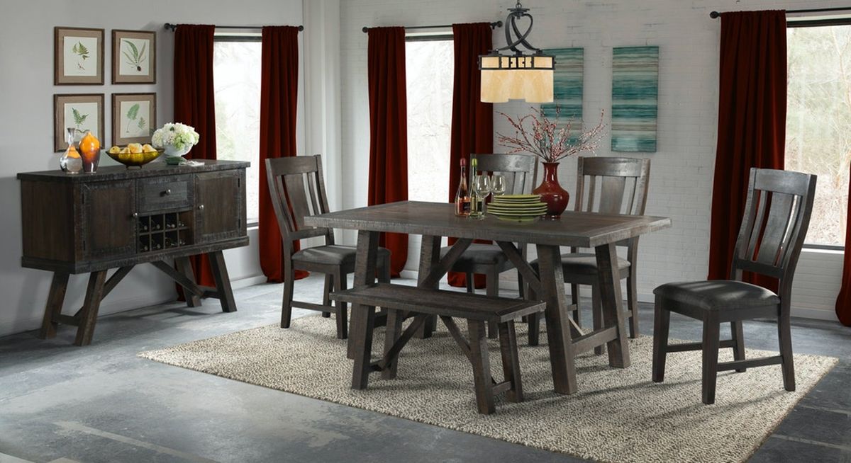 Elements International Cash Side Chair (Set of 2) in Rustic Distressed Espresso