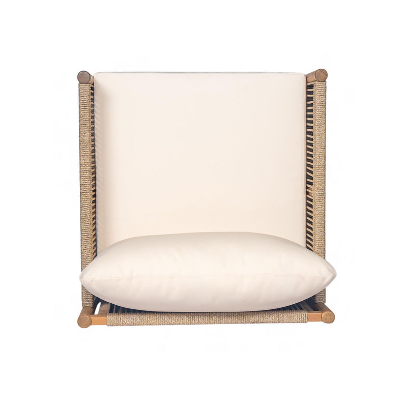 Modern Outdoor Woven Lounge Chair With Solid Wood Frame - Teak