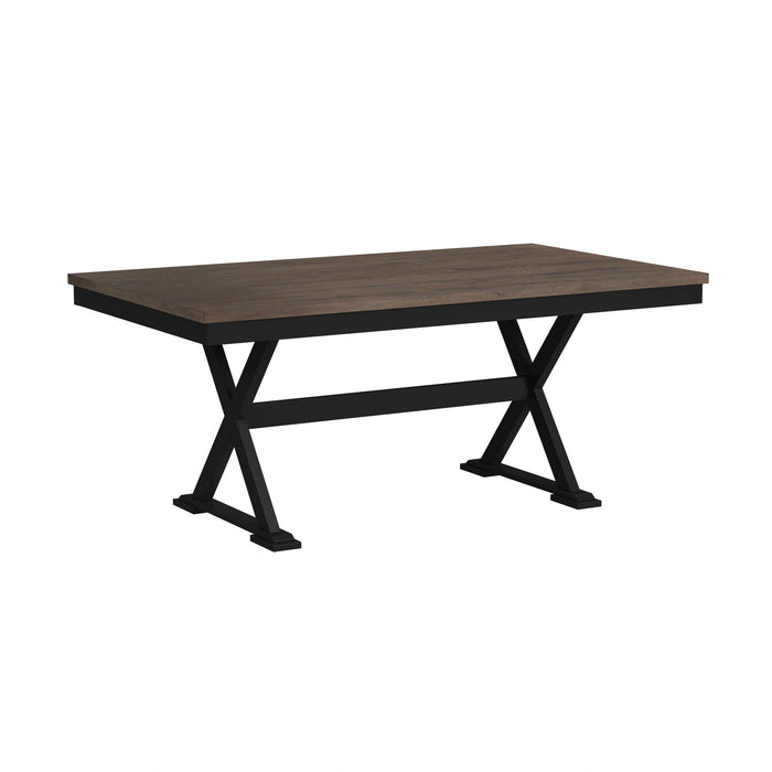 Tulane 6PC Dining Set with Table, 4 Chairs, and Bench in Oak and Black
