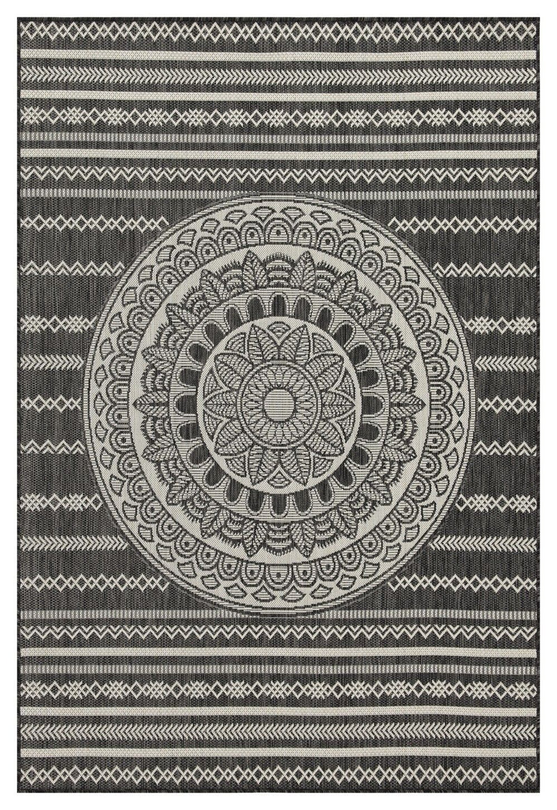Sunshine - 5'3" X 7'3" Indoor, Outdoor Area Rug - Anthracite - Polypropylene