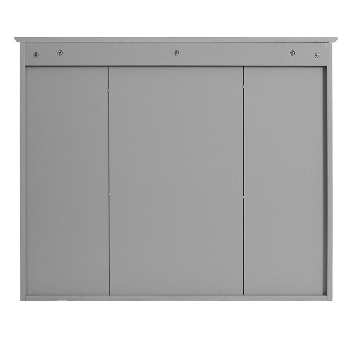 Wall Mounted Bathroom Medicine Wall Cabinet With Mirror & Open Shelves