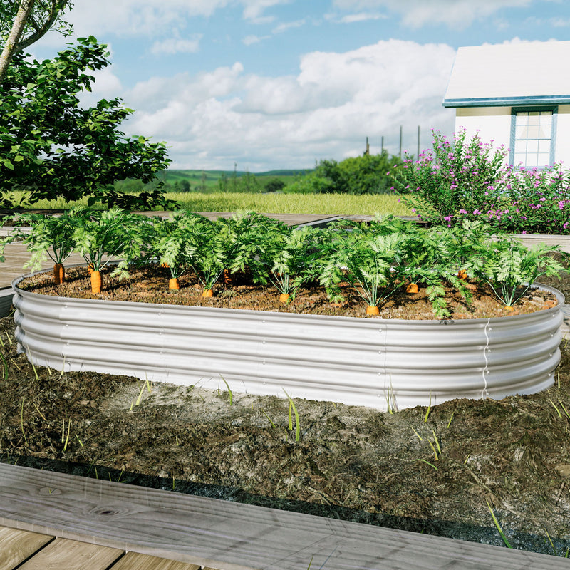 Heavy Duty Galvanized Raised Garden Bed Kit For Vegetables, Flowers & Herbs