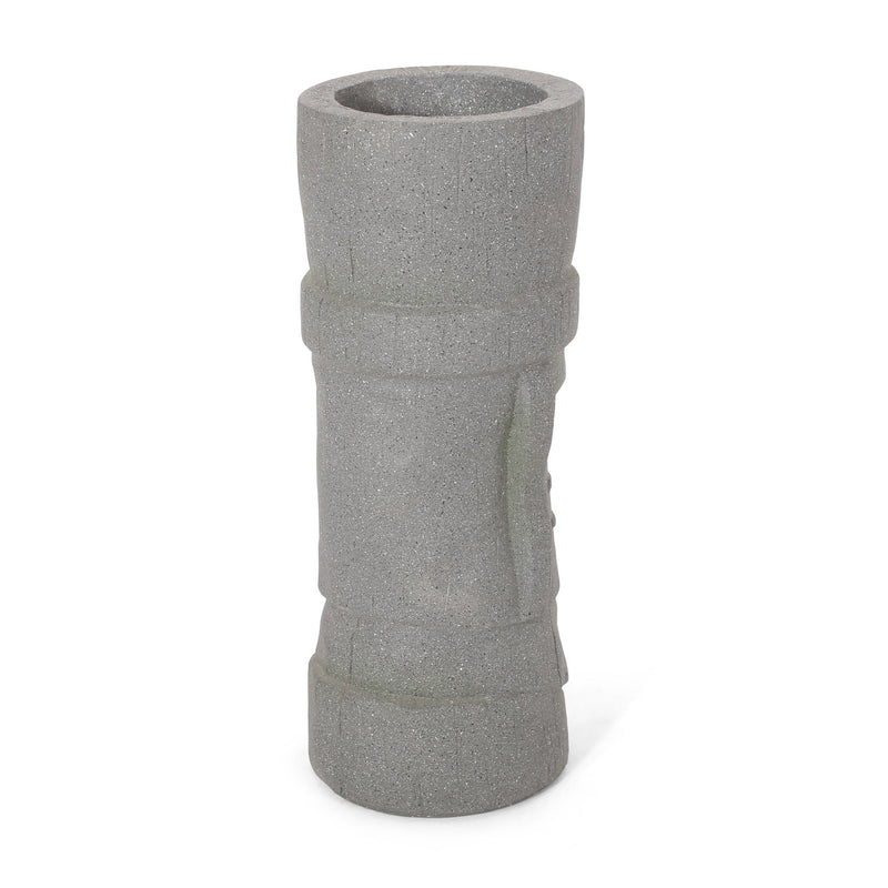Classic Flower Planter With Magnesium Oxide Material - Stone Gray