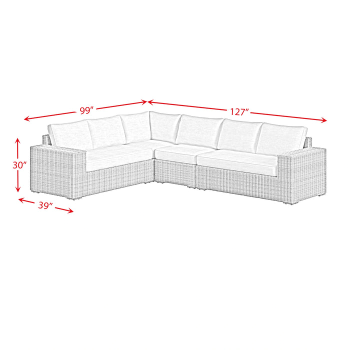 Carmona 6PC Conversion Set in Natural and Olefin Beige with Ottoman
