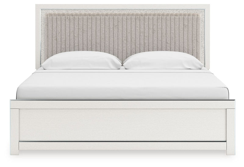 Zuraleus - Upholstered Panel Platform Bed With Roll Slats